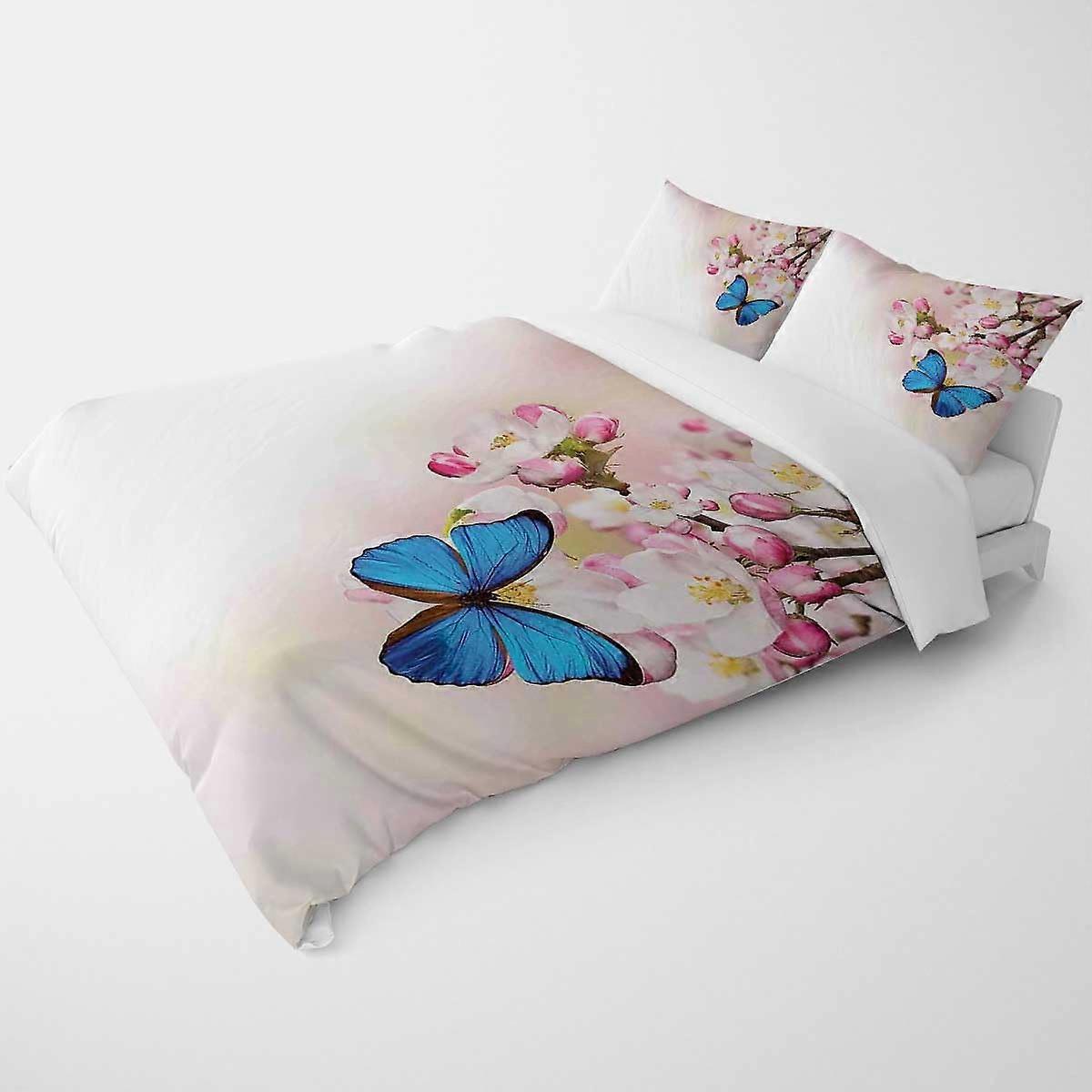 King Duvet Cover Set with Pillow Shams, Reversible Soft Microfiber King Size Bedding 104x90