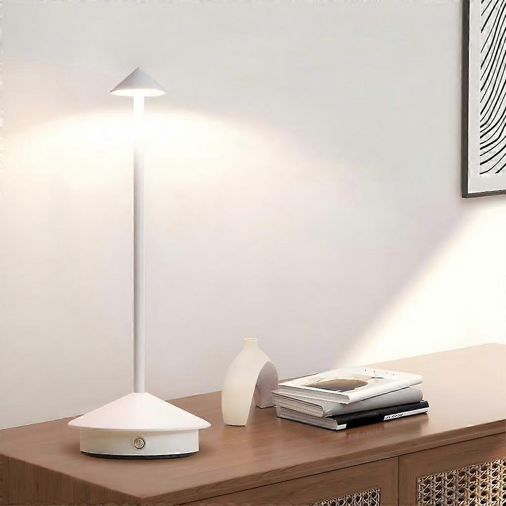 LED Table Lamp with Touch Control, Rechargeable Cordless Design, Waterproof, White for Bedroom