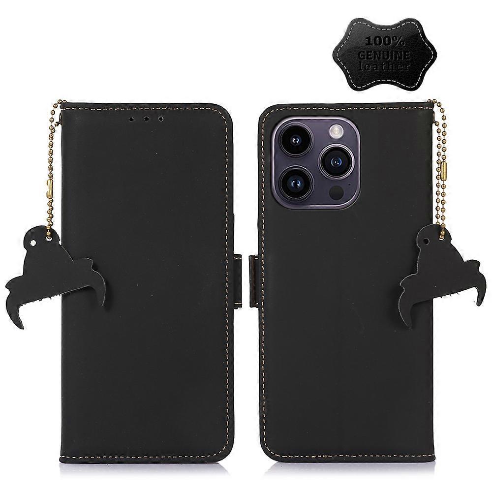 For iPhone 14 Pro Max Leather Magnetic RFID Leather Phone Case