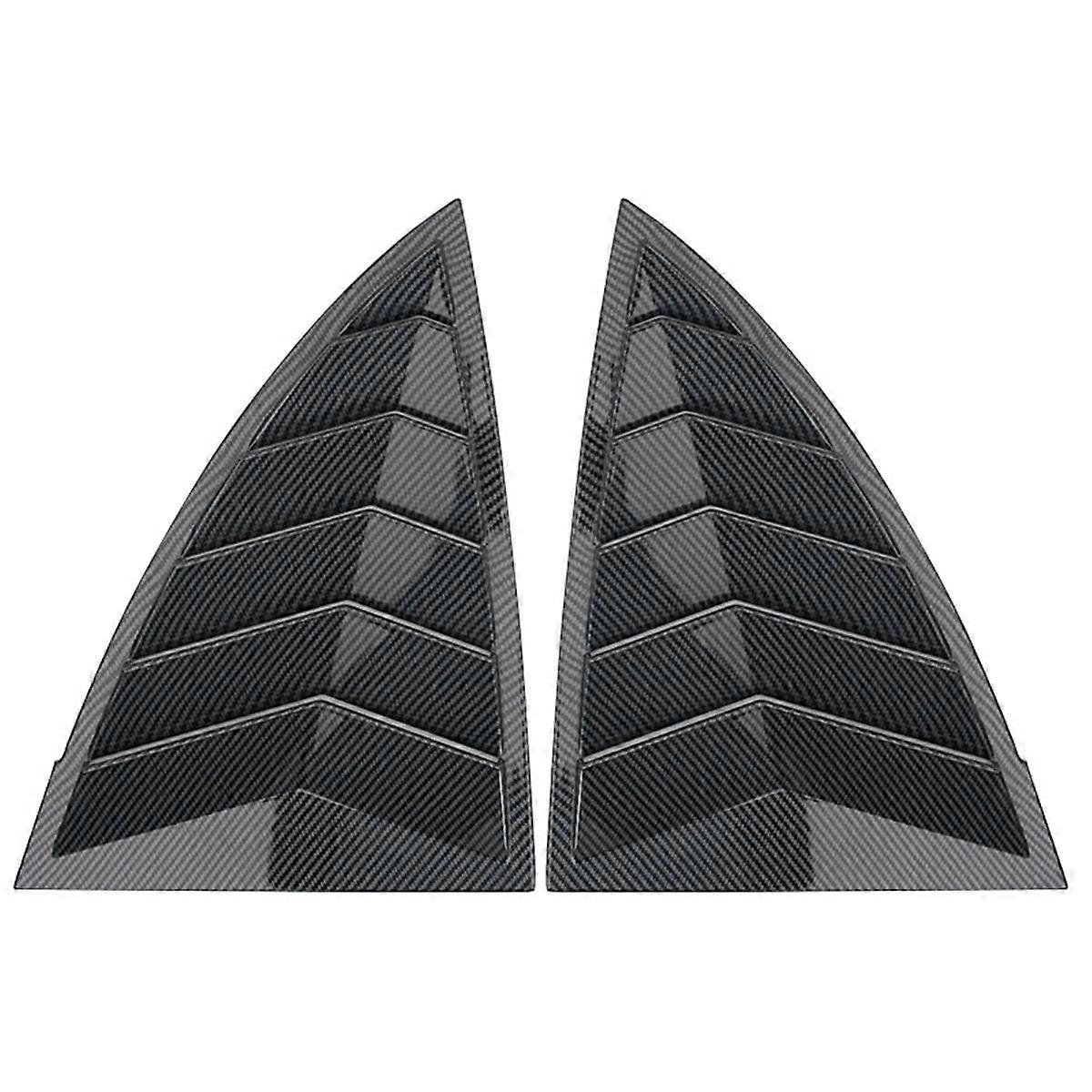 Rear Car Window Shutter Cover for Tesla Model Y Juniper Louver Side Vent Trim Triangle Accessorie Bright Carbon Fiber