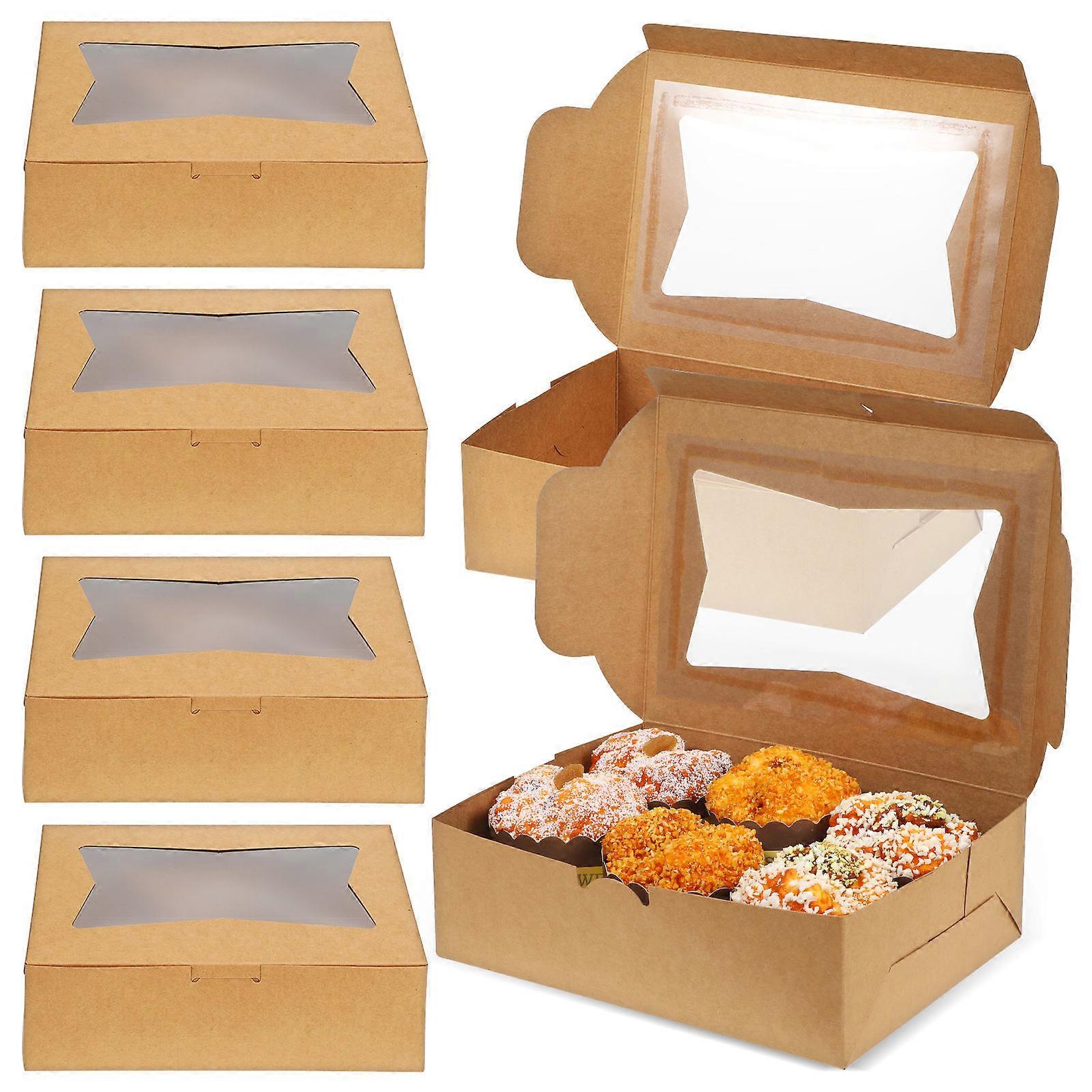 Kraft Paper Baking Boxes Small Cookie Boxes for Packaging 24Pcs with Window