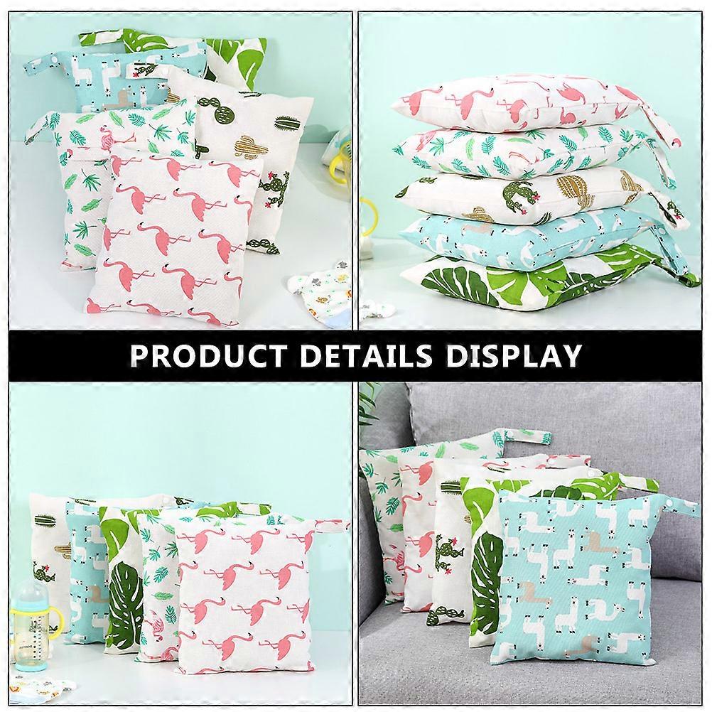 Reusable Bag Diaper Storage Bag for Storage 2Pcs Blue Linen Material