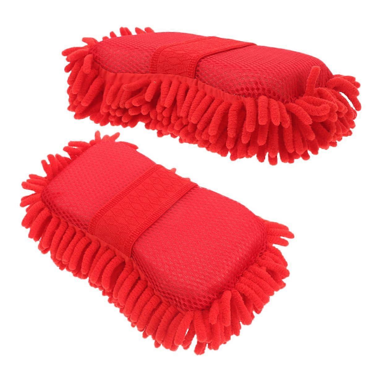 2pcs NonScratch Microfiber Car Wash Sponge and Wash Mitt Set for Detailing and Multipurpose Use