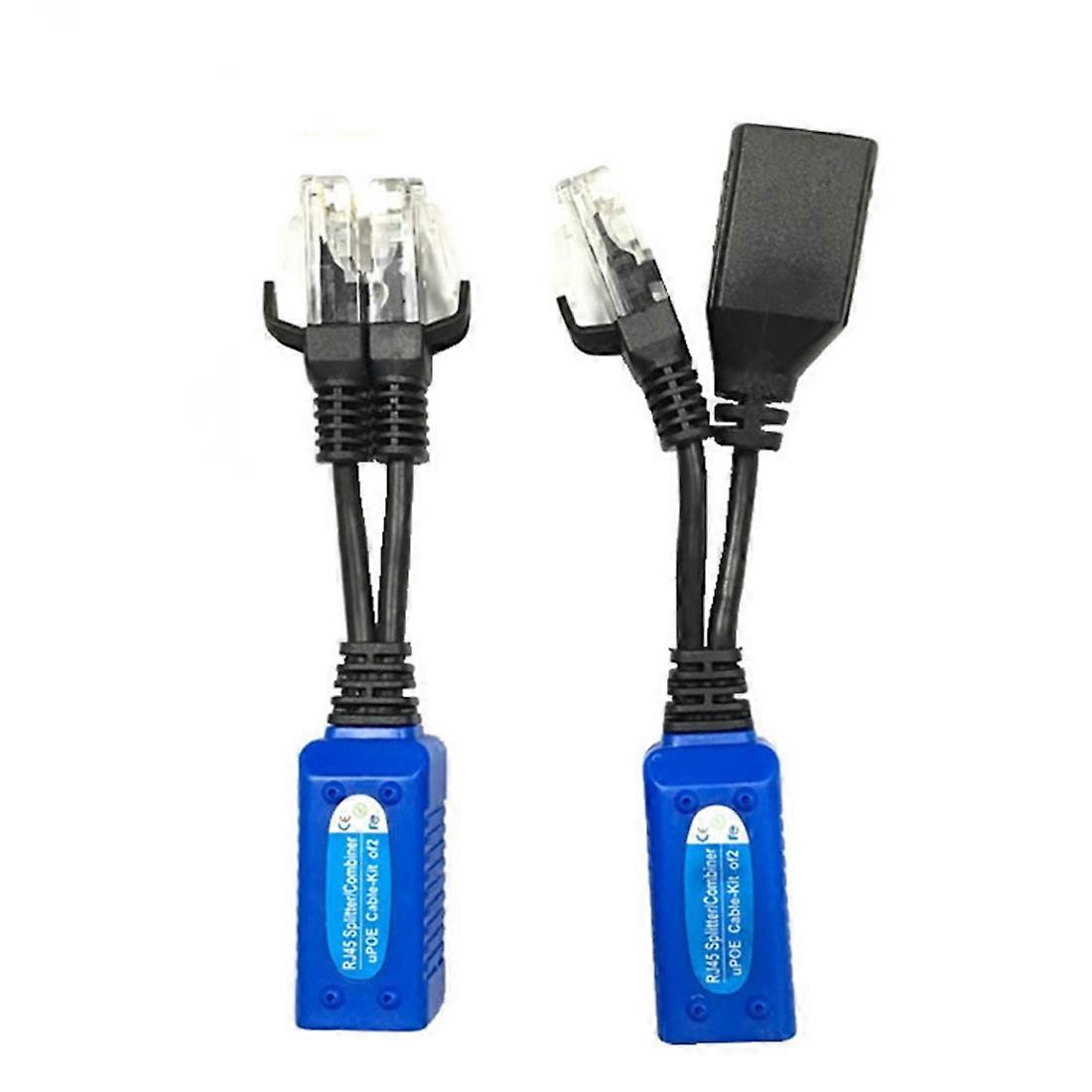 【New】 2 PCS Anpwoo UPOE02 Spliceable 2 in 1 POE (Power + Ethernet) Passive Twisted Transceiver