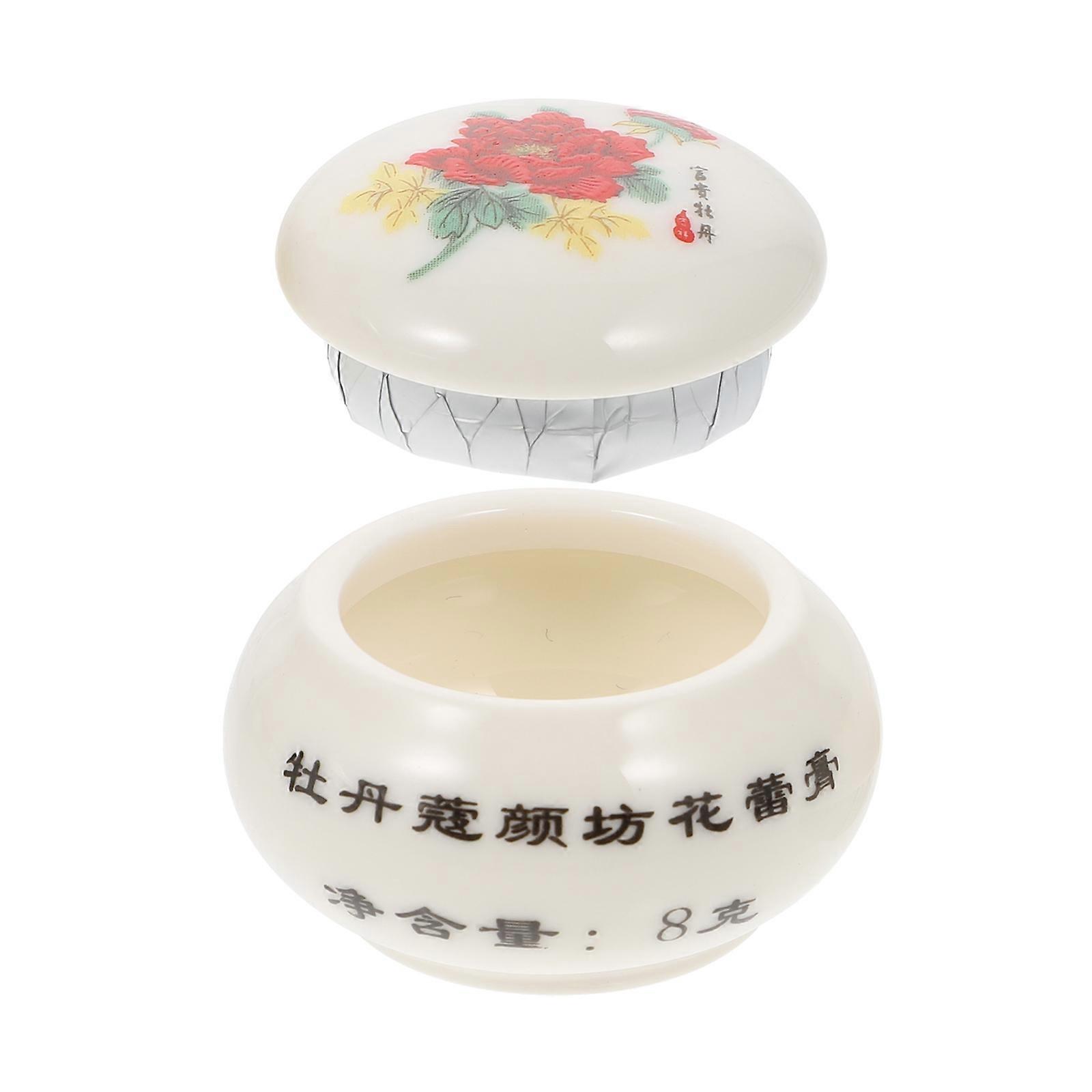 White Ceramic Cosmetics Storage Can for Storage Use 1Pcs