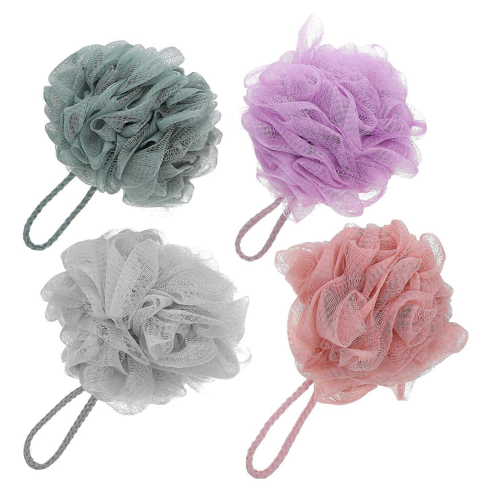 4pcs Bath Skin Scrubber Body Wash Ball Shower Accessories Bath Cleaning Scrubber Bathtub Accessories Convenient Bath Scrubber Set