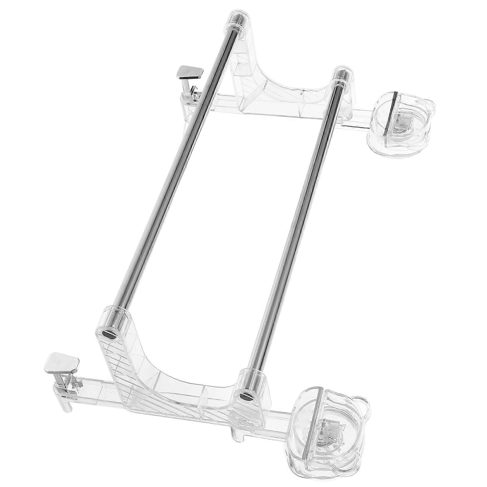 Bath Towel Bars Towel Storage Unit Wall-Mounted Slipper Storage Rectangular Shape Transparent Color ABS Material 1Pcs