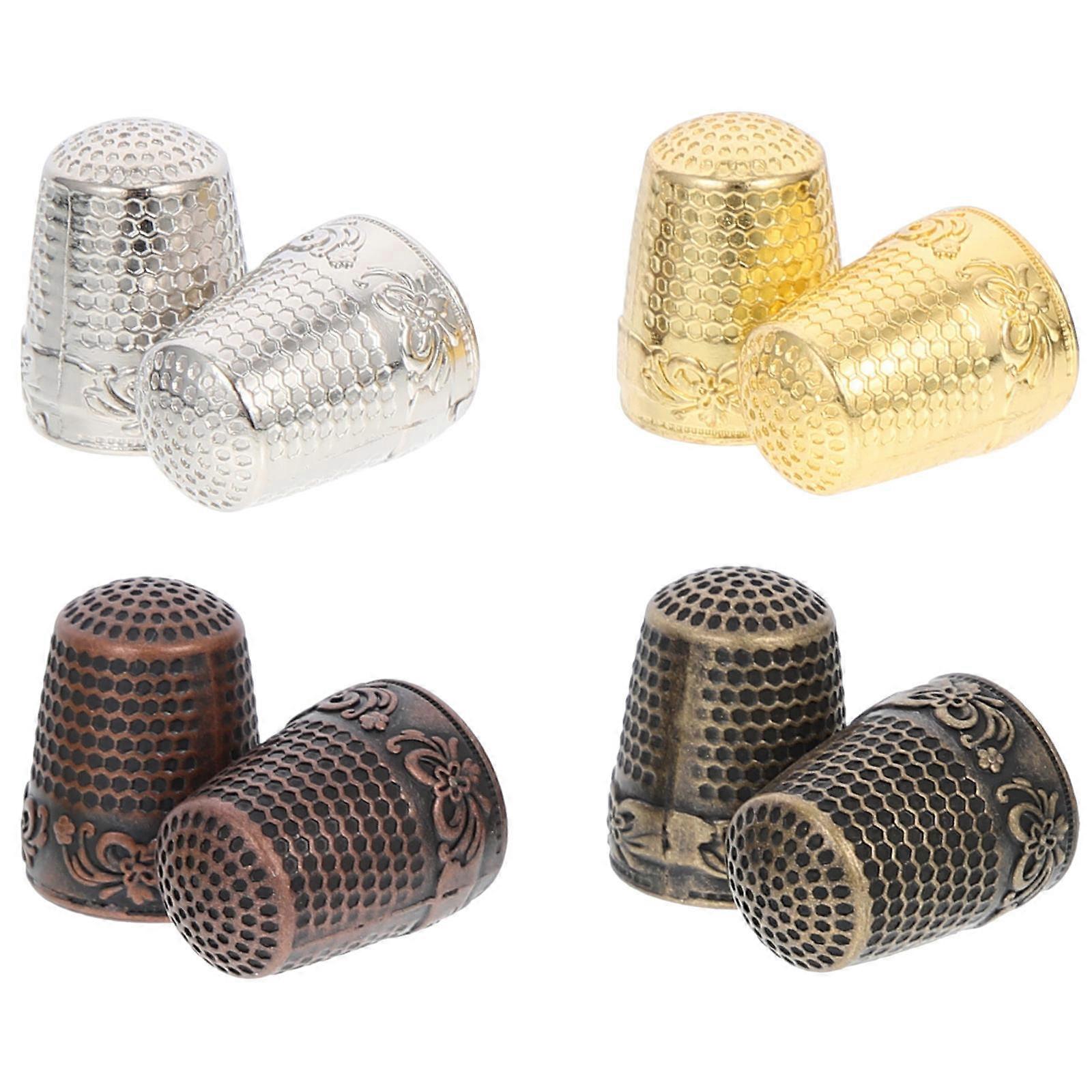 Professional Finger Protector Copper Thimbles for Sewing 8Pcs
