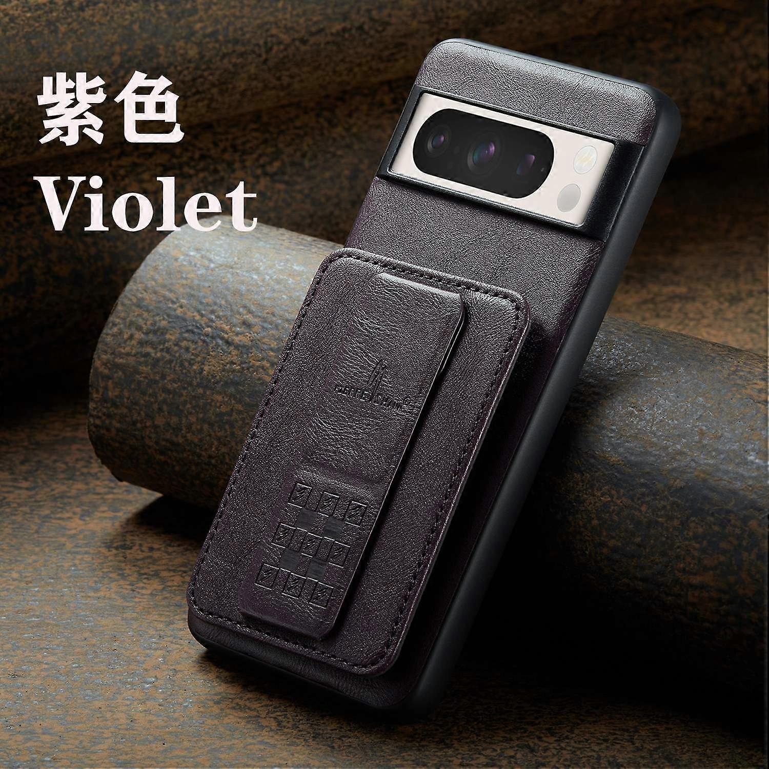 Case For Iphone 13 Pro 024 Purple Card Holder Leather Back No9626