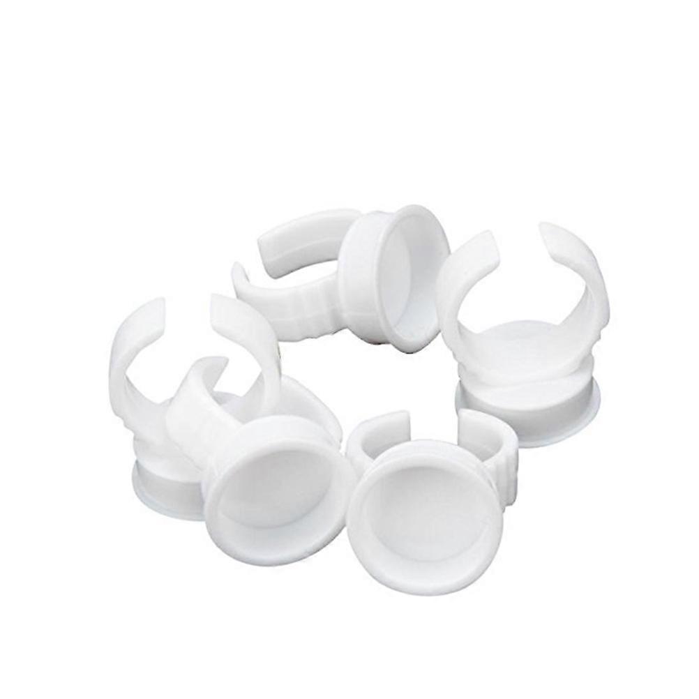 Plastic Disposable Glue Ring Holders for Eyelash Application 100Pcs