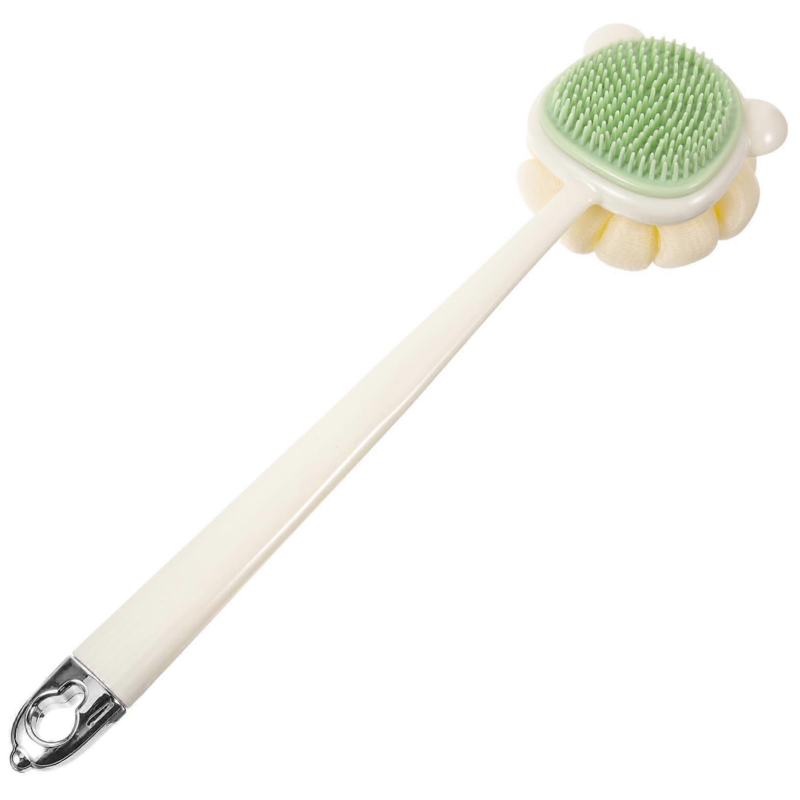 Back Scrubber with Long Handle DualSided Soft Bristles for Gentle Shower Back Cleansing