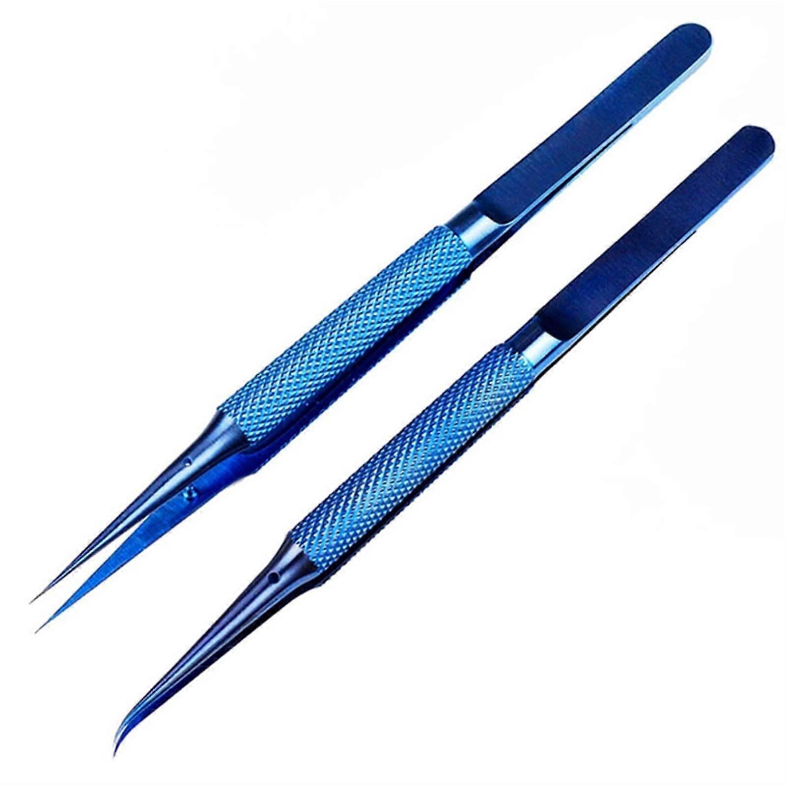 Titanium Alloy Tweezers Set with Ultra Precision Tip and AntiMagnetic Design for Electronics  2pcs