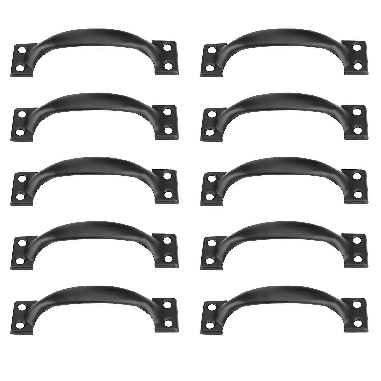 Furniture Handle Knobs 10Pcs 4 Inches Retro Style Drawer Handle Dumpling Shape Pull Ring Knob for Kitchen Cabinet Black