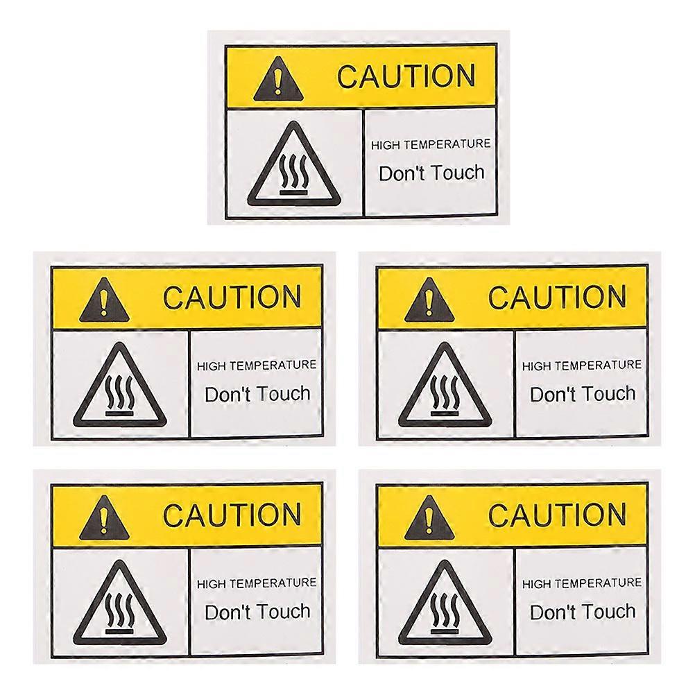 High Temperature Warning Hot Surface Safety Labels for Equipment 5 Sheets