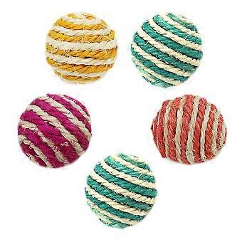 Balles pour chatons - 10 balles en sisal de couleurs assorties
