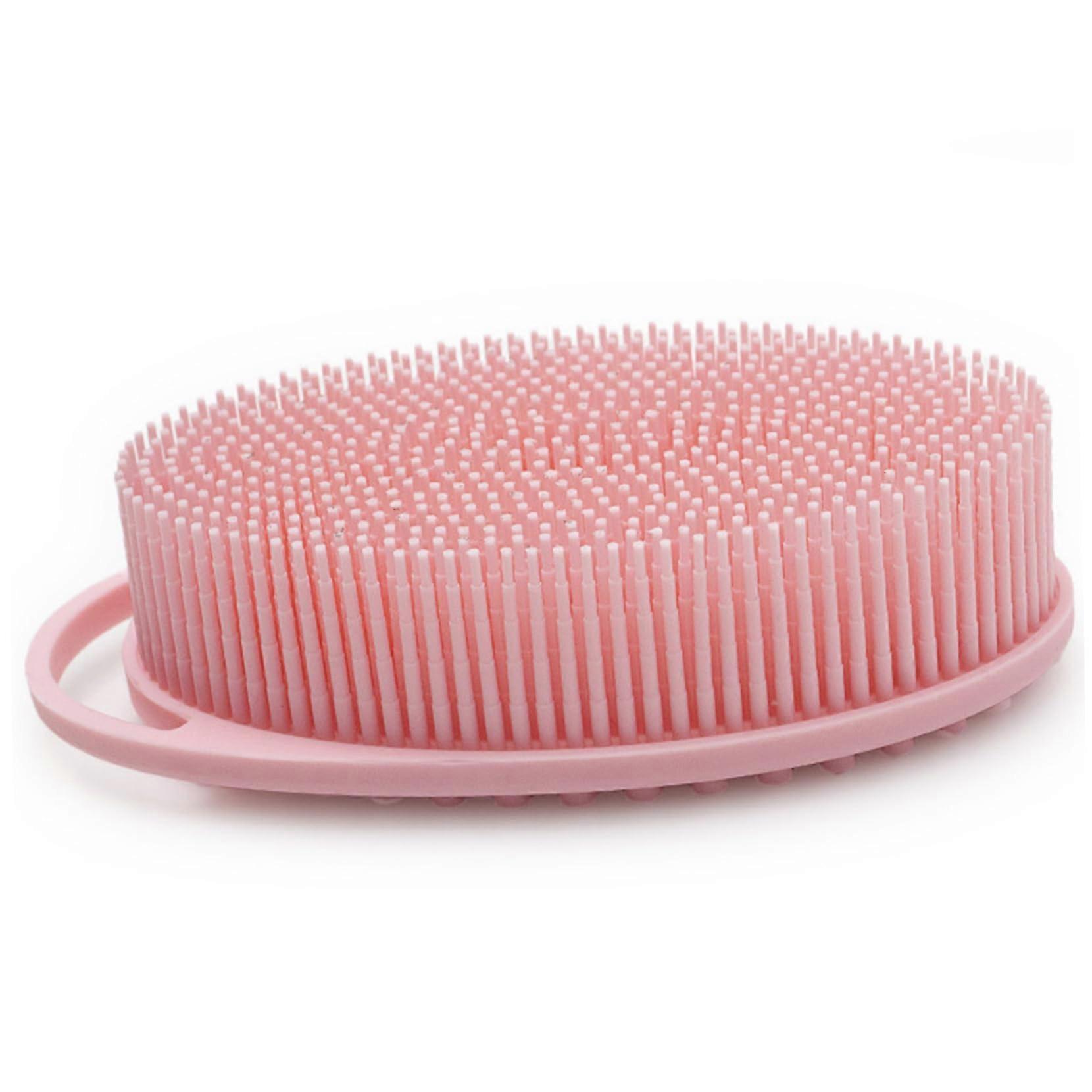 2PCS DoubleSided Silicone Body Scrubber and Soft NonSlip Shower Brush with Fast Drying Loop