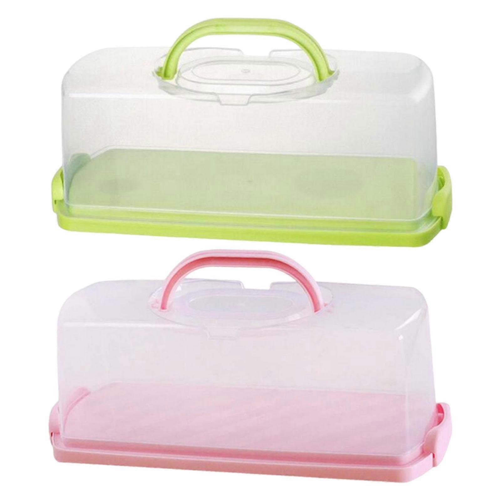 2Pcs Rectangular Bread Boxes Loaf Cake Storage Containers for Camping Picnic