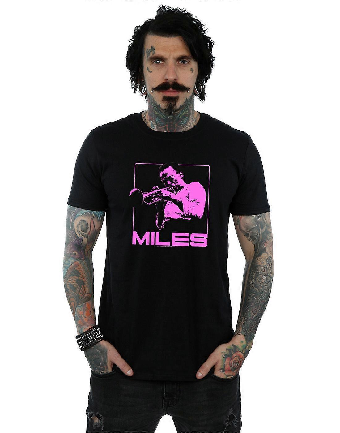 마일즈 데이비스 남성용 핑크 스퀘어 티셔츠