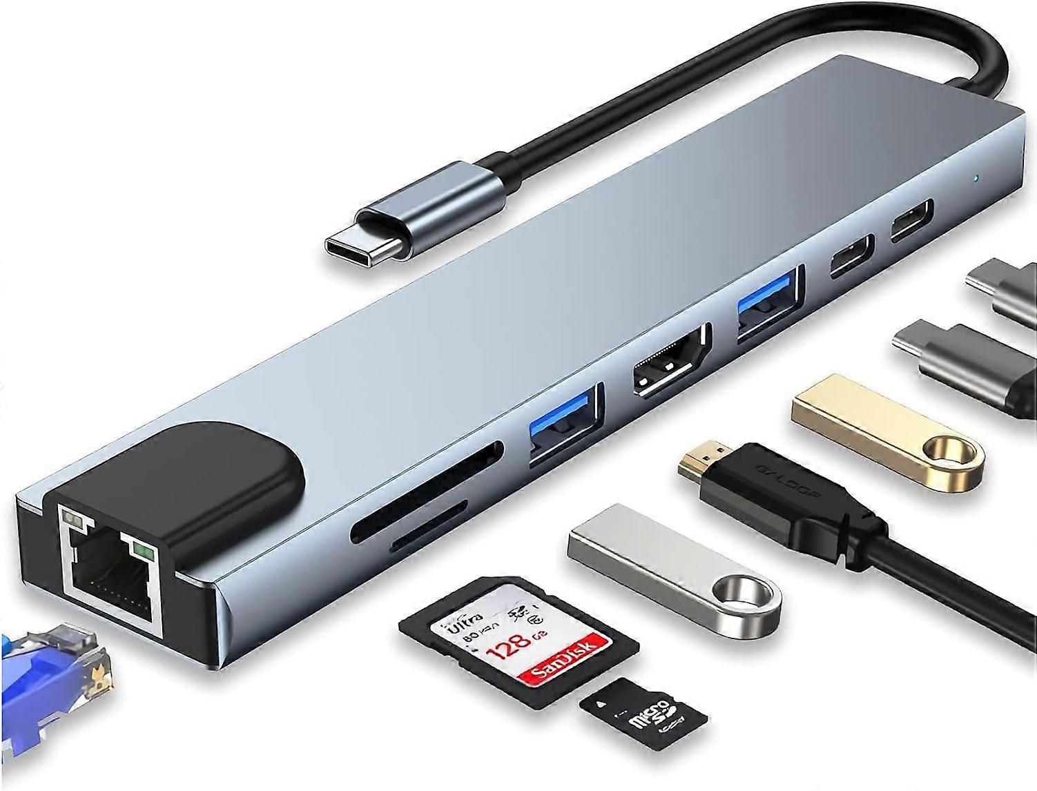USB C Hub with 4K HDMI, 100W PD, Speed Data Transfer for MacBook, Surface Pro, XPS, Samsung
