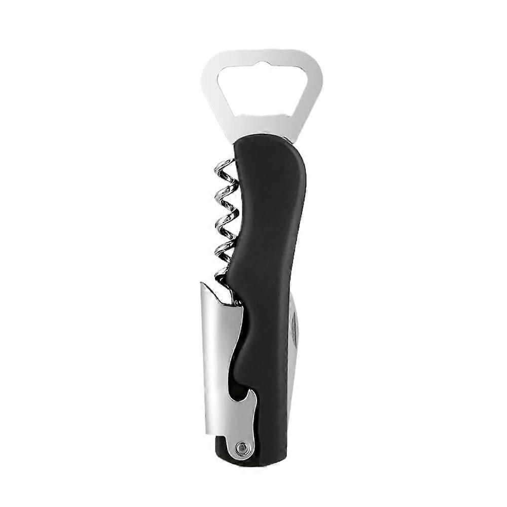 Ergonomic Wine and Beer Bottle Opener with Comfortable Grip, Durable Universal Kitchen Tool, Black