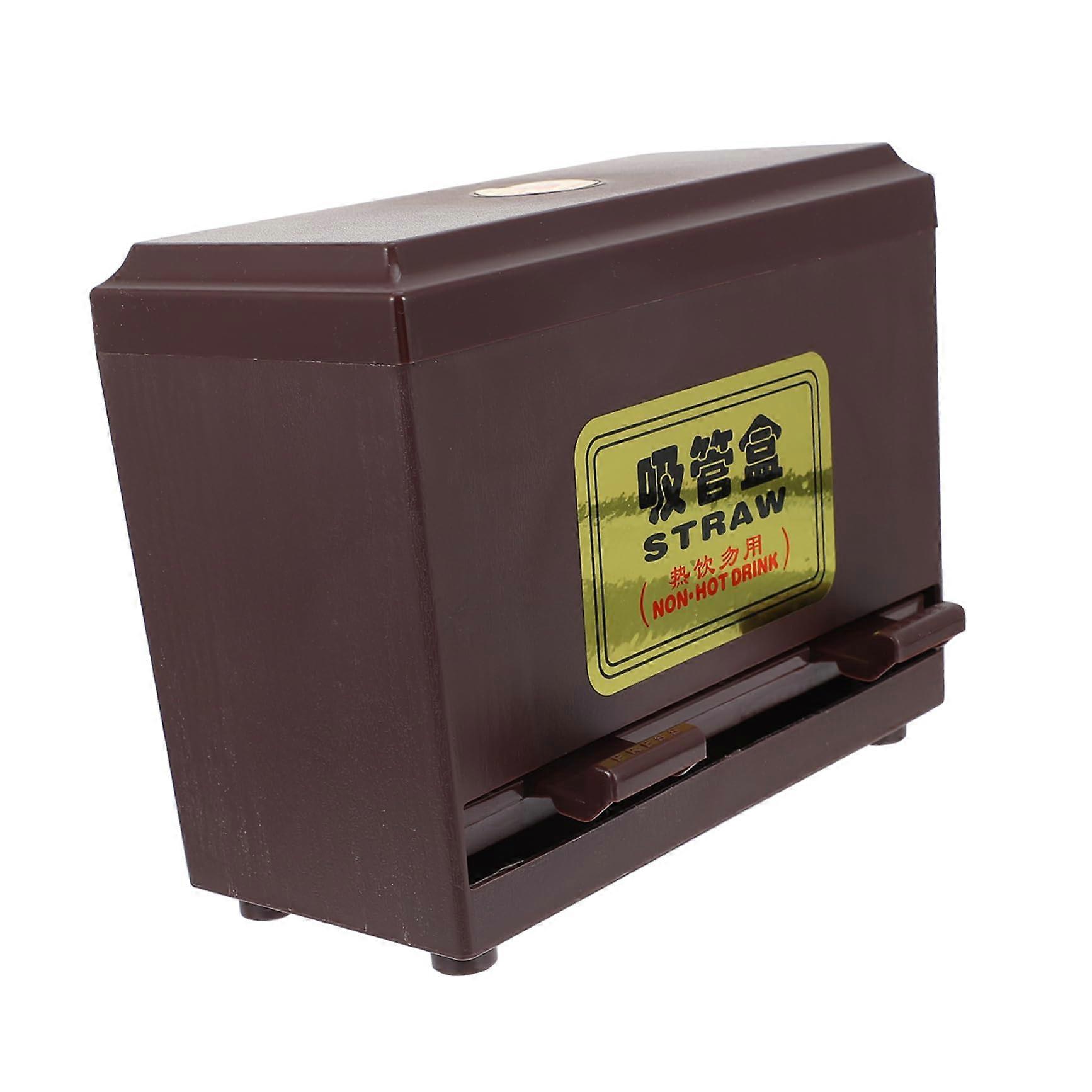 Plastic Straw Dispenser with Adjustable Outlet for Easy Access, Countertop Holder for Restaurants