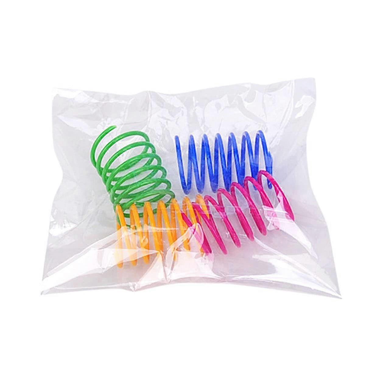 Cat Toys 4Pcs Plastic Spring Colorful Spiral Design for Interactive Playtime Fun Lightweight