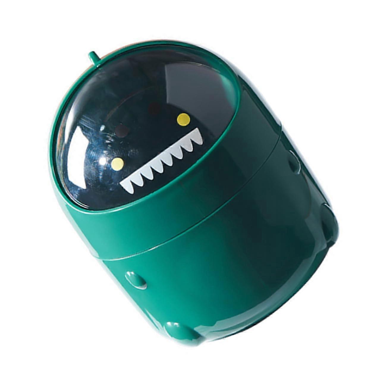 Desktop Trash Can with OdorIsolating Lid, Cute Dinosaur Flip  Small Waste Bin for Office