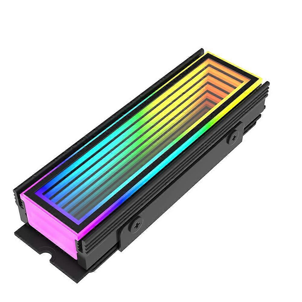 M.2 2280 SSD Heatsink with ARGB Lighting, 5V 3Pin Sync, Efficient Heat Dissipation, Black