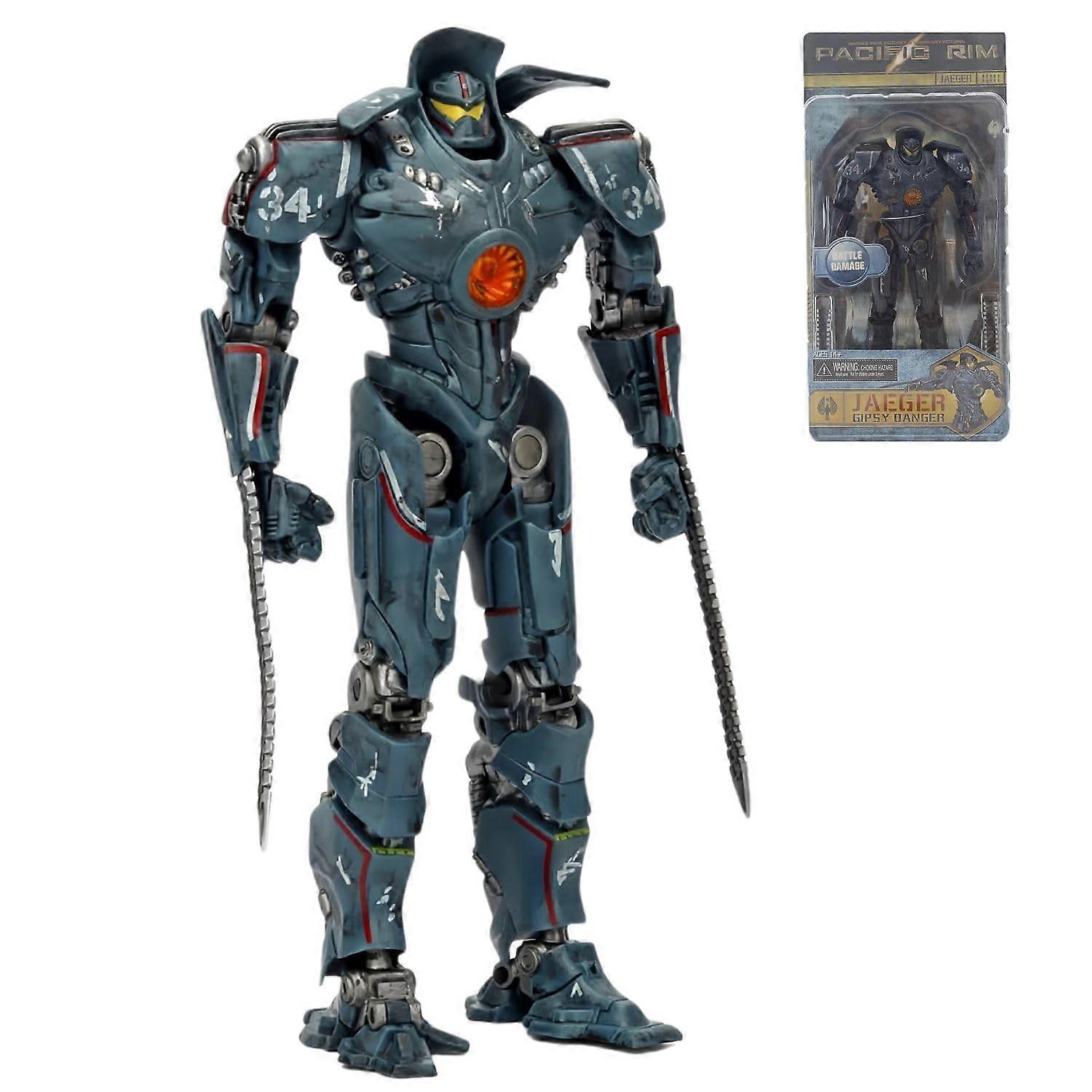 7 Inch Battle Damaged Poseable Mecha Action Figure with Weapon Accessories