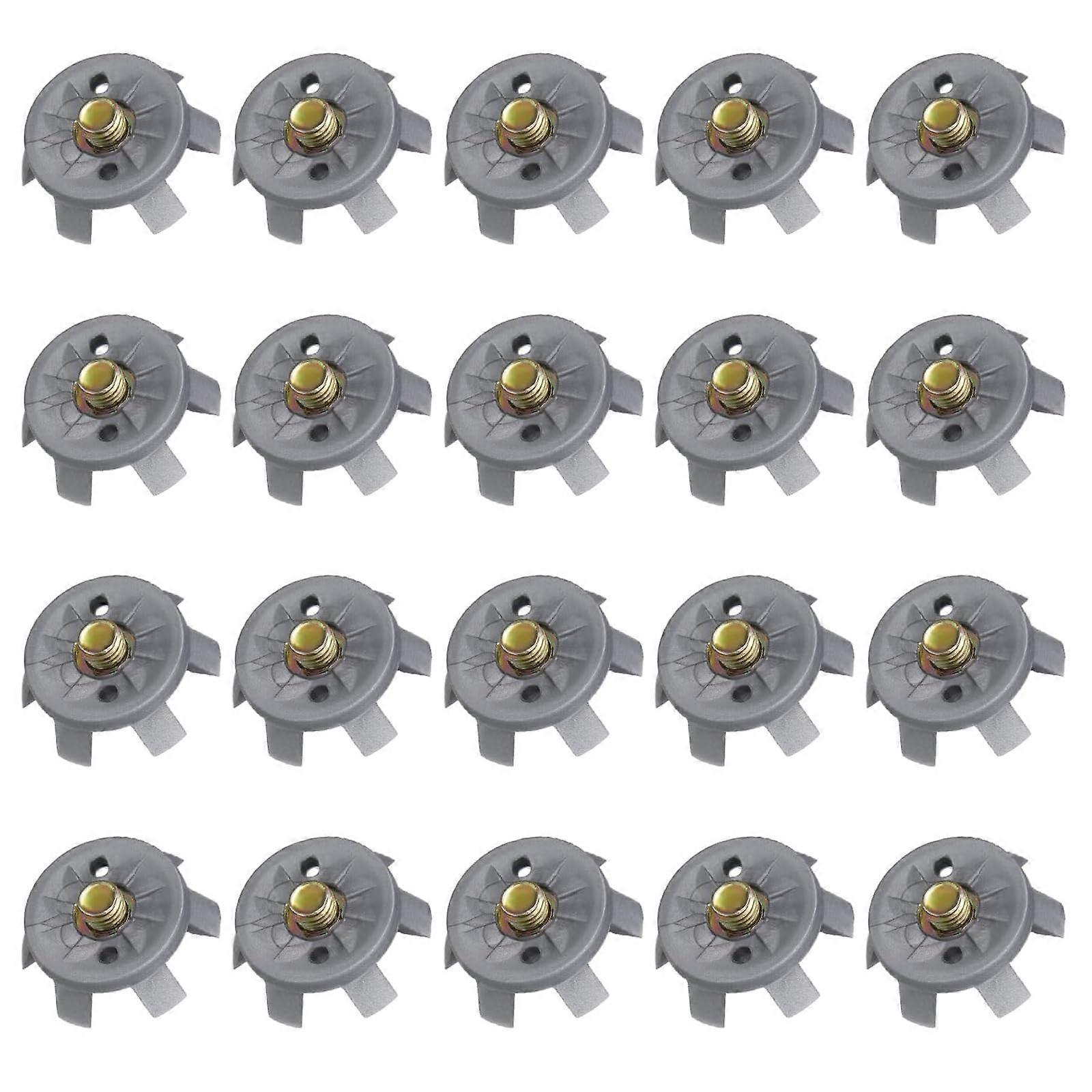 20Pcs Golf Shoe Spikes Replacement Cleats Screw Type Studs for Shoes Enhanced Grip Stability Grey