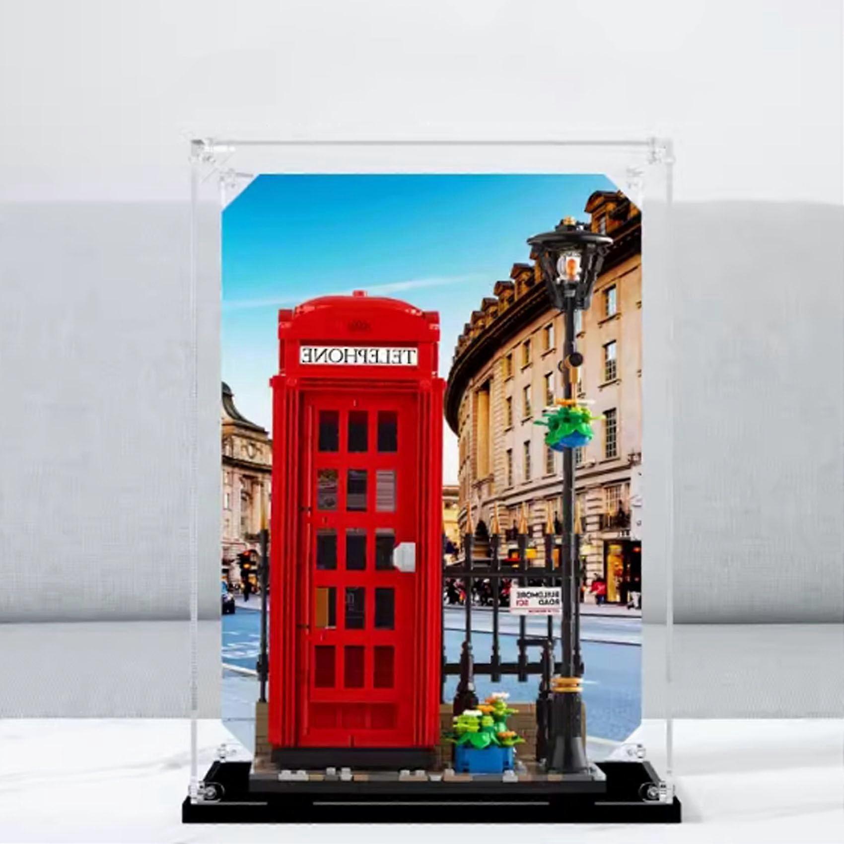 Acrylic Display Case for  21347 Red Telephone Booth, Clear Dustproof UV Protected Showcase