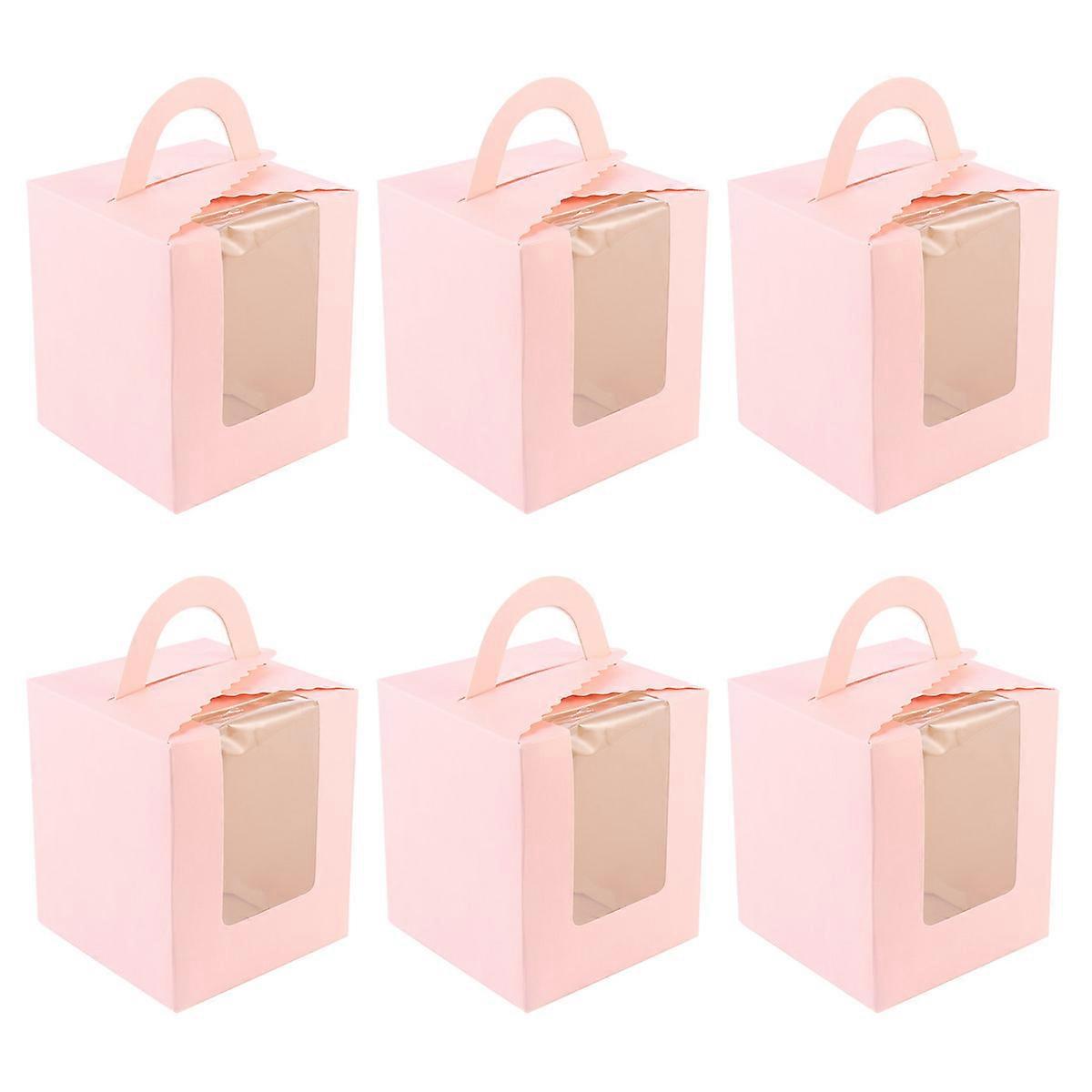 Paper Cake Packing Box for Storage 50Pcs Pink Single Design Cupcake Box