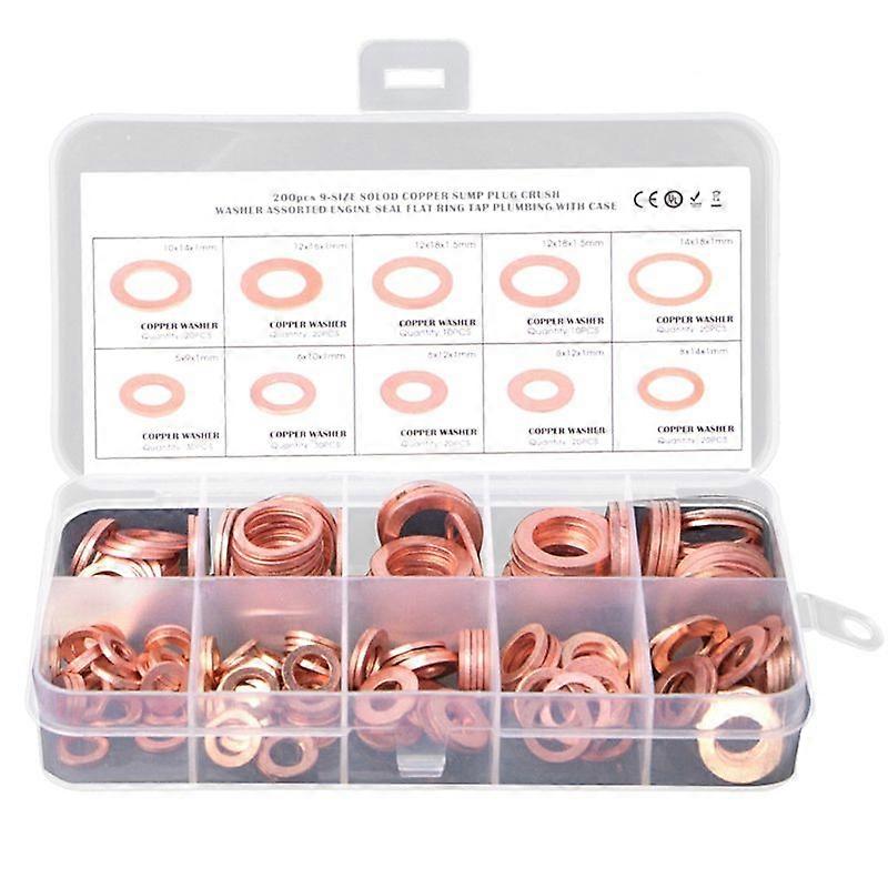 O Ring Copper Metric Washers Assortment Kit Flat Sealing Washer