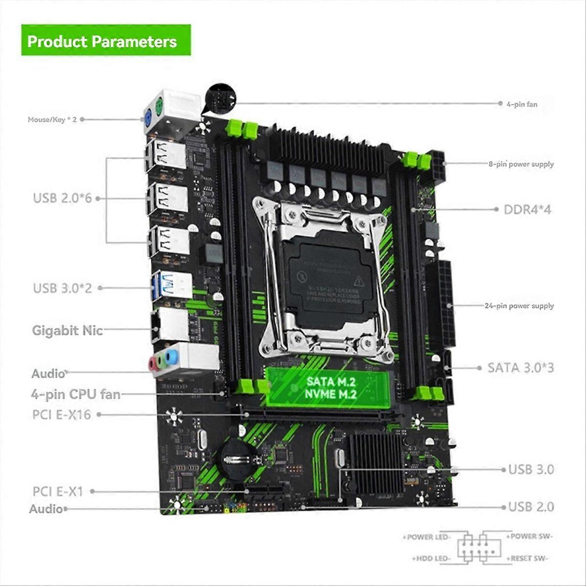 X99 PR9 Motherboard LGA 2011-3 Set Kit with E5 2666v3 CPU Processor