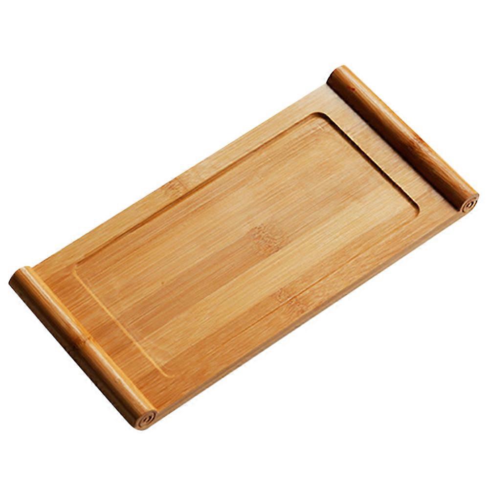 Light Brown Bamboo Serving Tray for Storage 1 Piece Rectangular Tea Tray