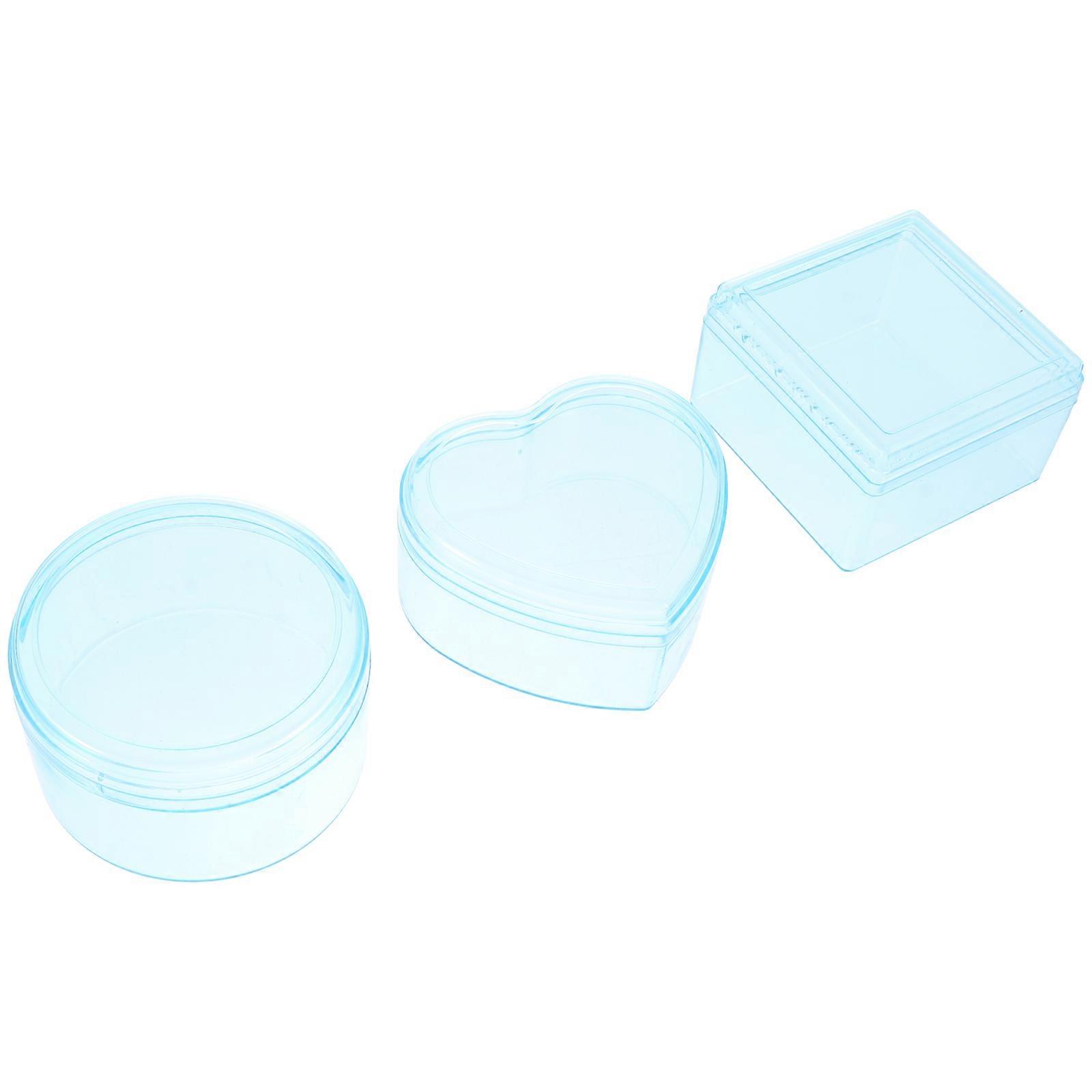Blue Plastic Storage Boxes for Candy with 3Pcs Containers for Organization