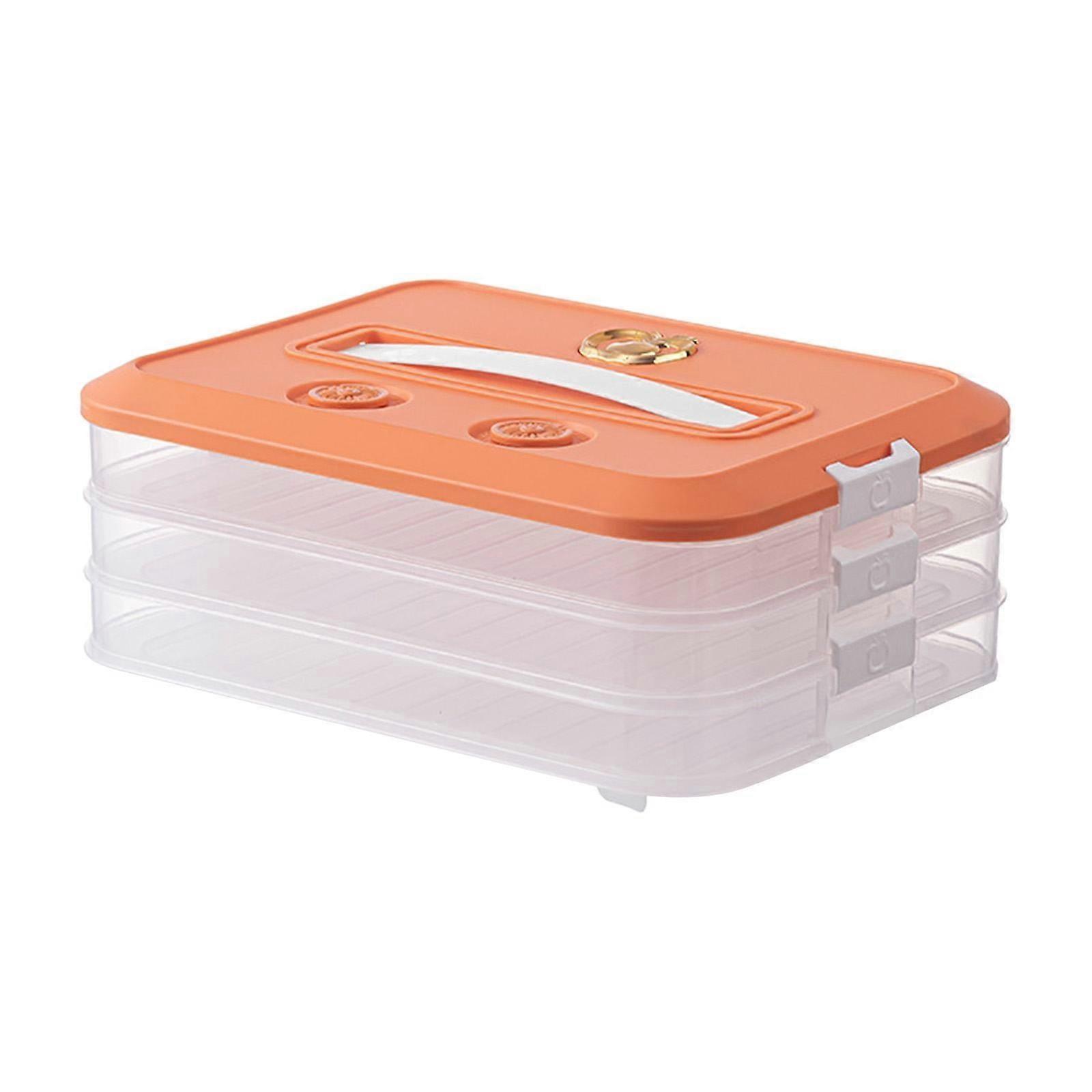 Airtight Cookie & Dumpling Storage Containers, Stackable Plastic Food Containers with Lids