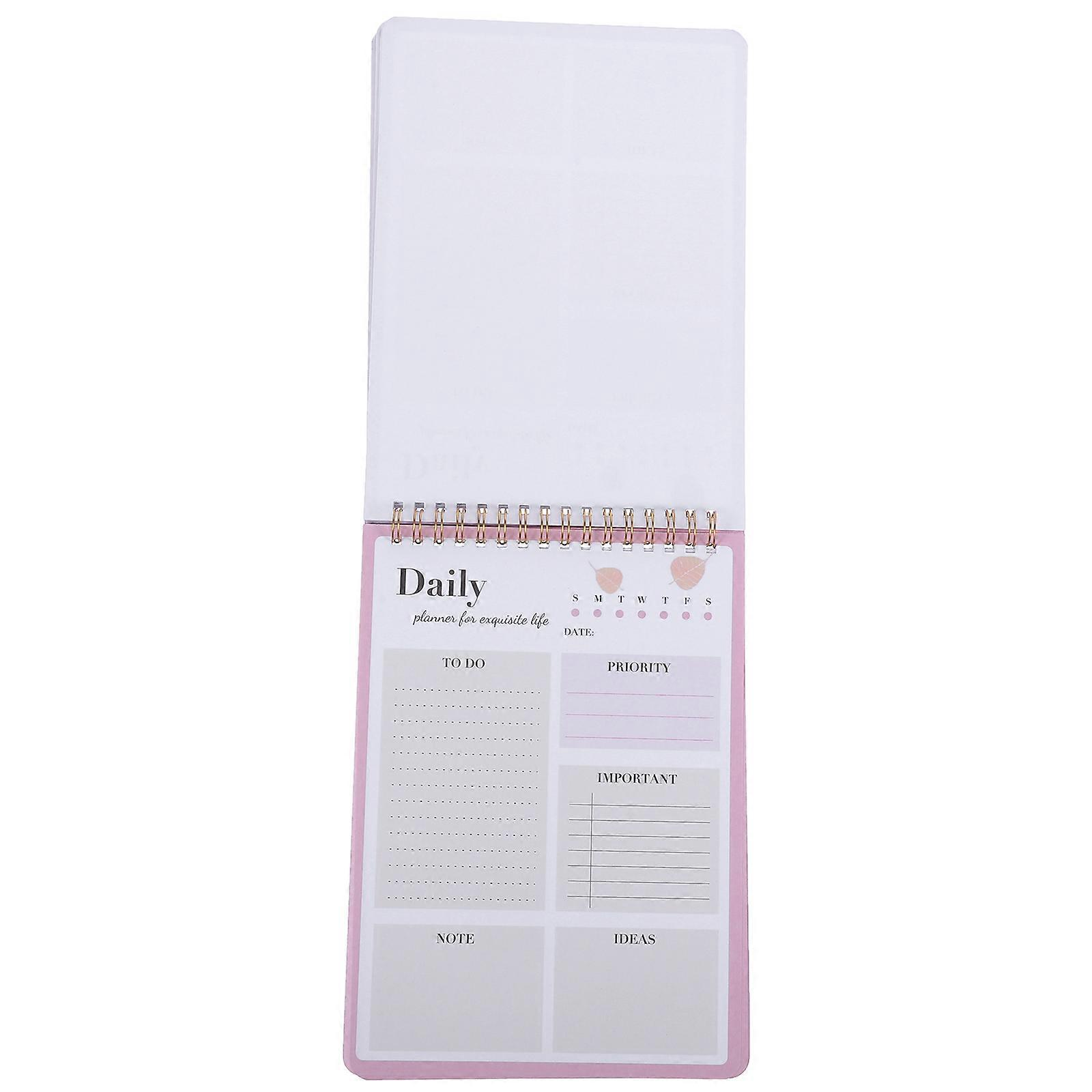Pink Time Management Notepad for Writing Use Date Planner Efficient Plan Pad