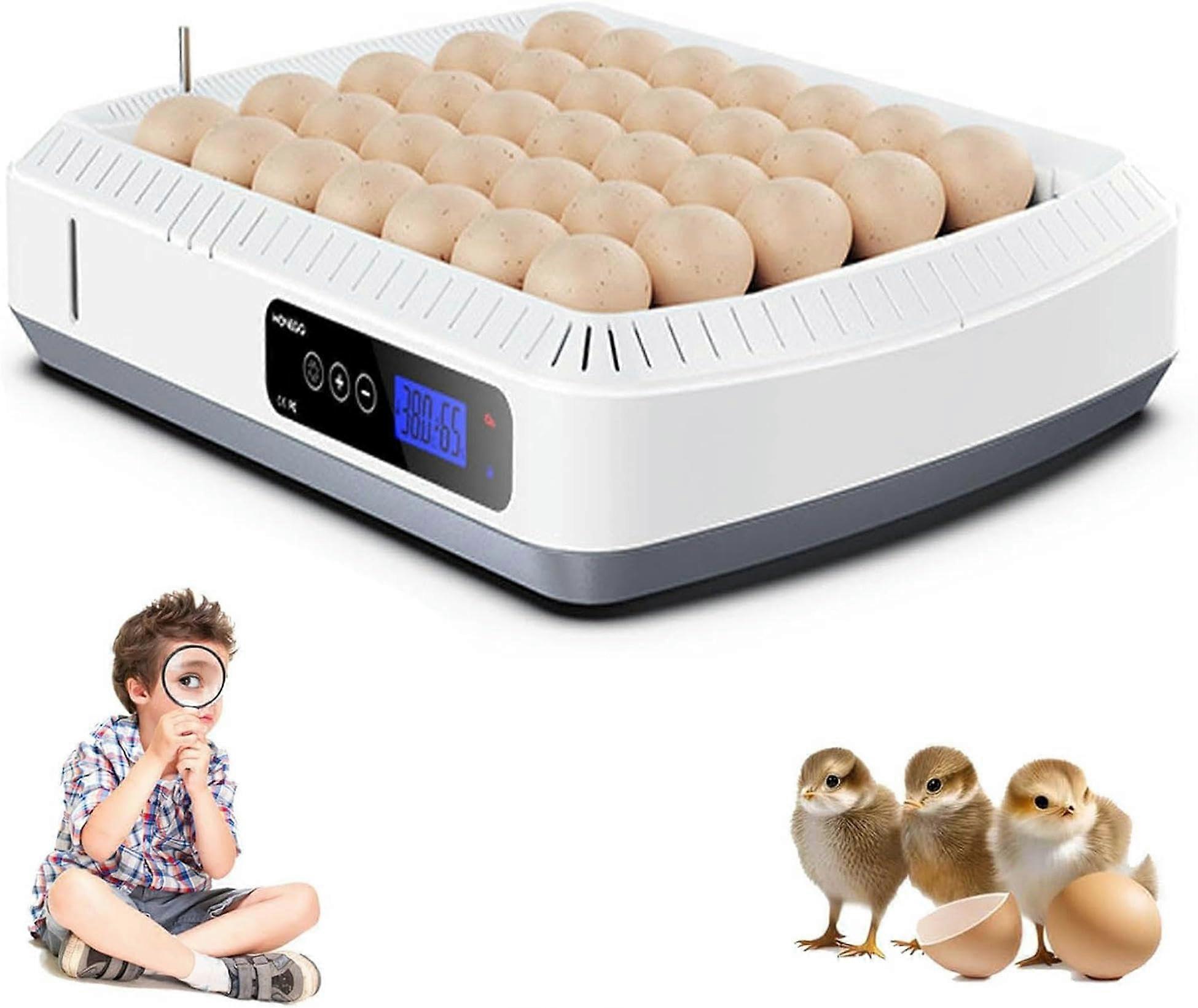 35 Egg Incubator with Automatic Turning, Digital Temperature and Humidity Control for Poultry
