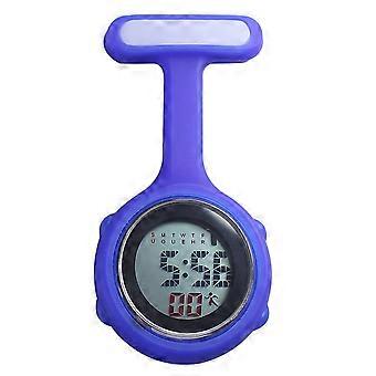 1 stuk digitale wijzerplaat clip-on sleutelhanger verpleegster broche speld hangende zakhorloge elektrisch horloge blauw