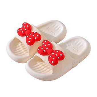 Pantofole carinissime per bambine di 3-3,5 anni con fiocco, sandali estivi, tinta unita, pantofole da interno ed esterno, scarpe antipioggia da acqua, bianche