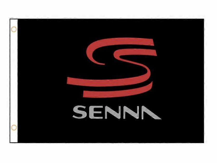 Ayrton Senna-logo Sort flag CC0171