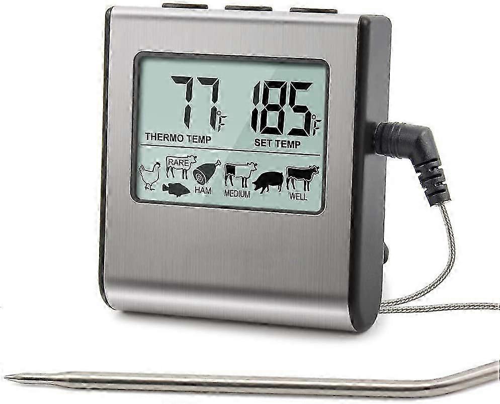 Precision Digital Meat Thermometer with Timer and Large LCD Display