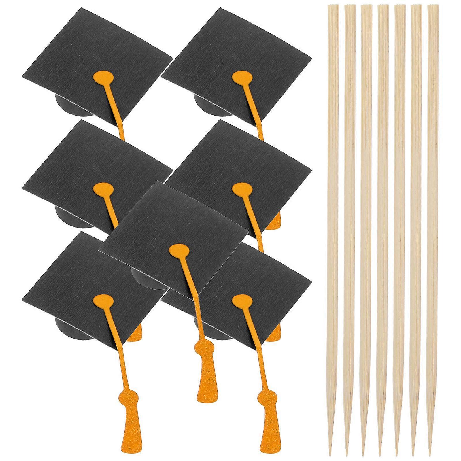 Graduation Cap Cake Decorations Graduation Theme Cupcake Picks 7Pcs