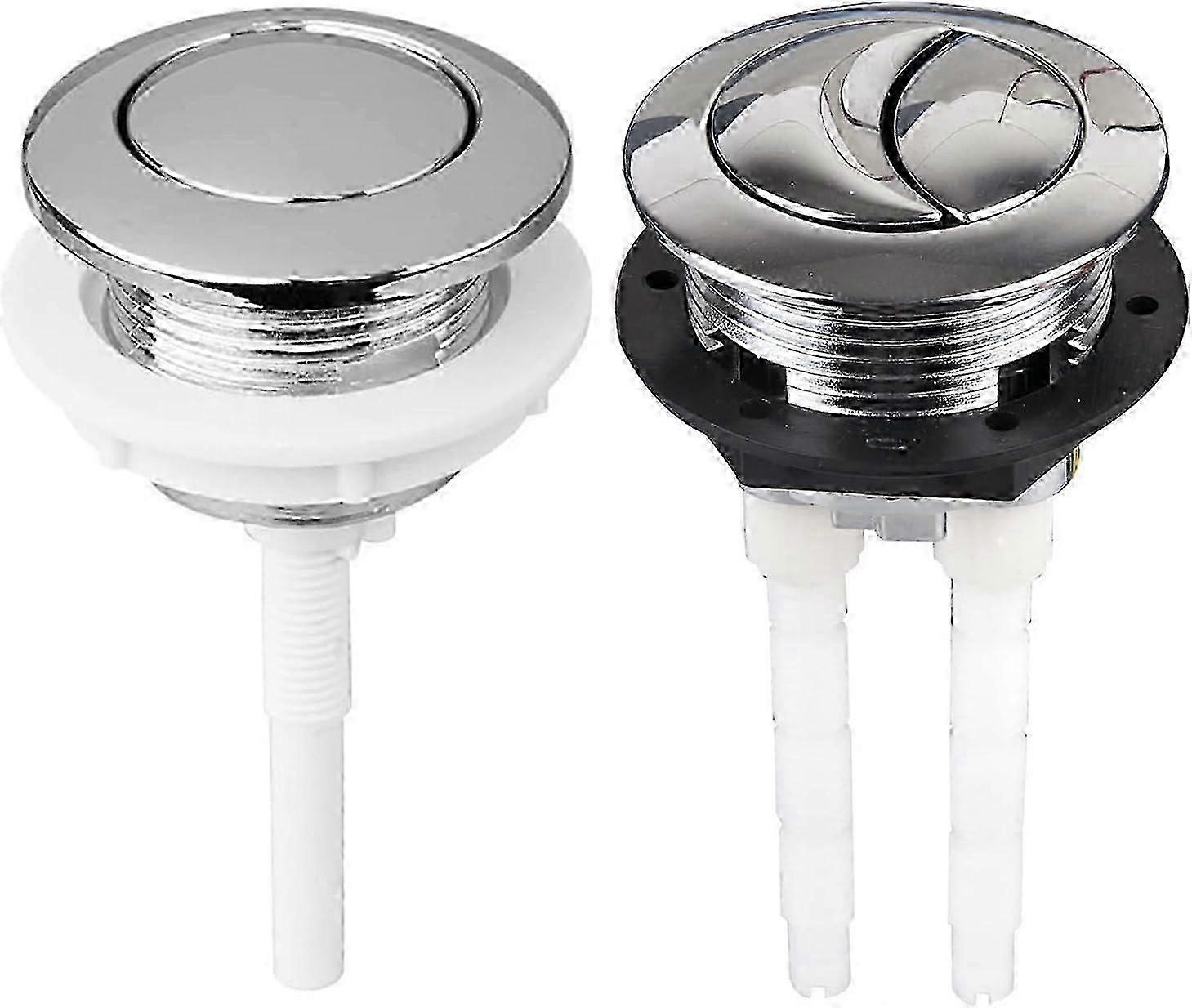 Toilet Button Single Push Flushing 38mm Thread Diameter Replacement Snow And Silver