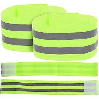 Reflective Wristbands Green Practical Reflective Handbands for Safety 4Pcs