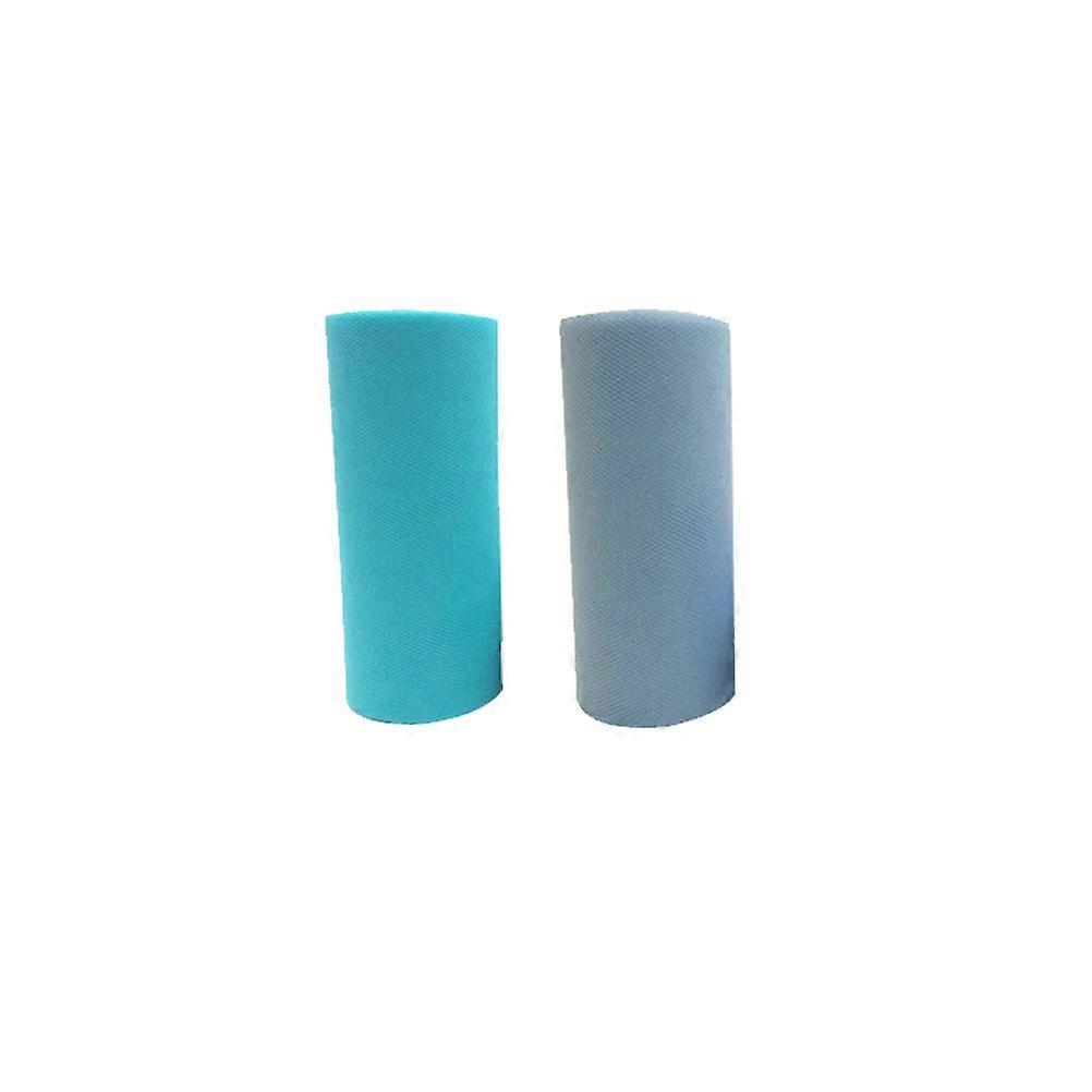 Poly Mesh Ribbon Tulle Scroll Roll for Wedding Use 2Pcs Assorted Color