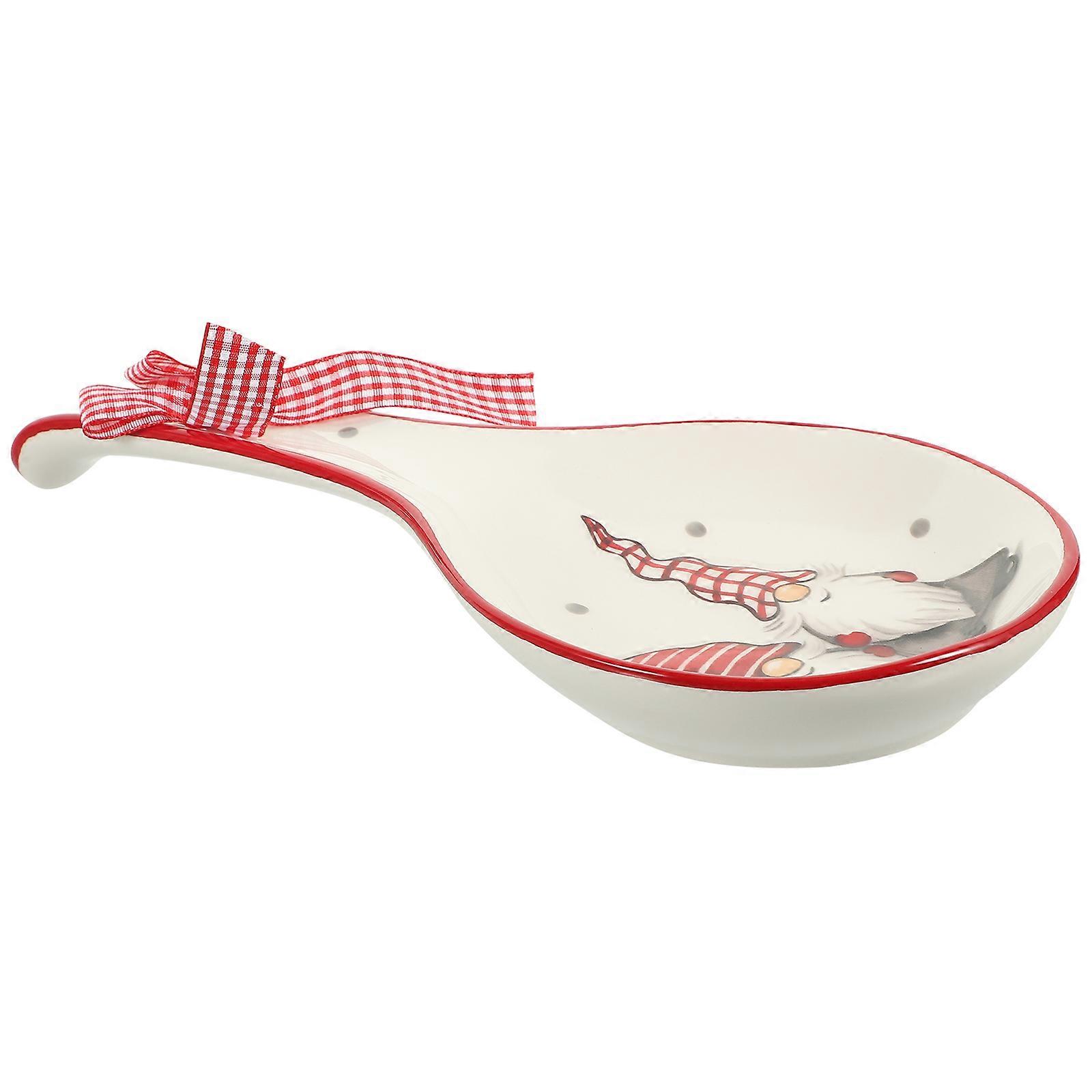 Christmas Chopstick Rest Stand for Tableware Storage 1 Piece White Ceramic