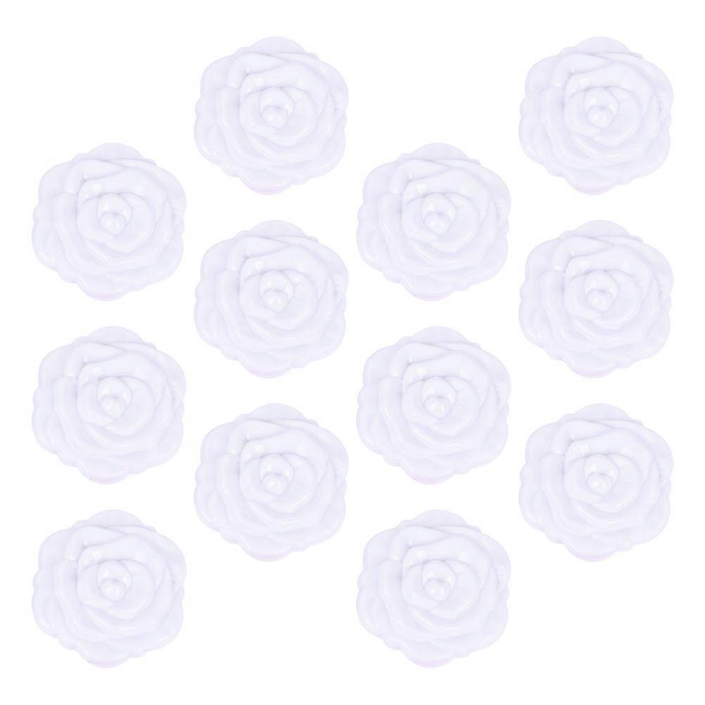 Plastic Rose Handheld Mirror Double-Side Compact for 12Pcs Makeup Use