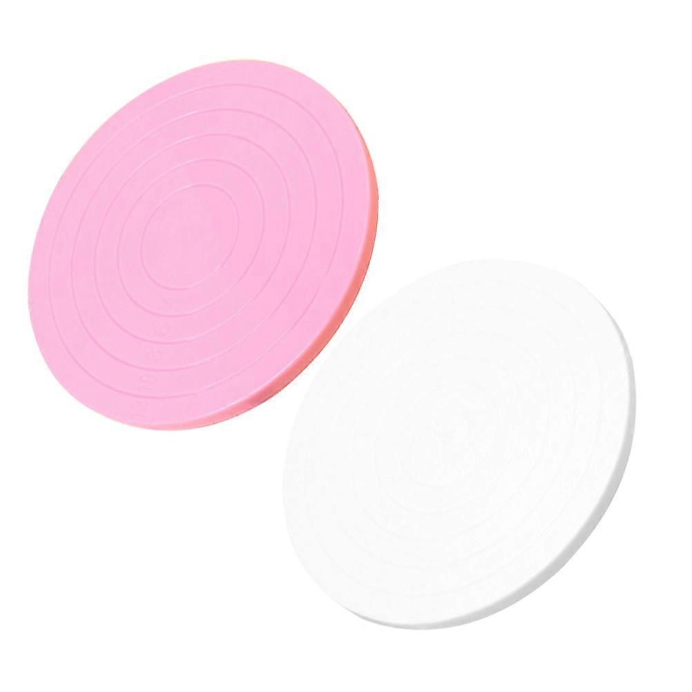 Plastic Mini Rotating Cake Turntable for DIY Decorating 2Pcs Stand